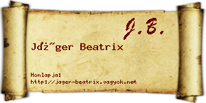 Jáger Beatrix névjegykártya